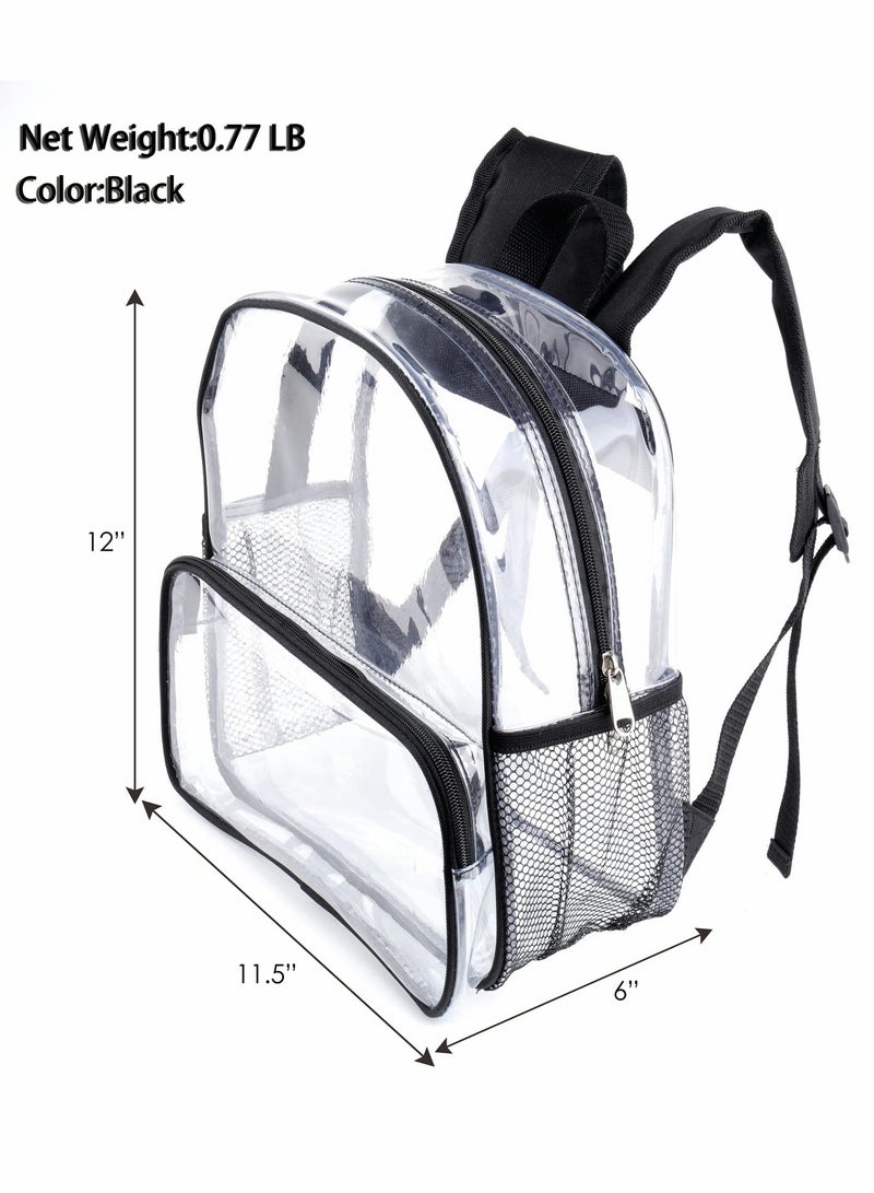 Clear Backpack, Clear Mini Backpack Stadium Approved, Waterproof Transparent Backpack for School Work Travel and Work  Sport Event - Image 2
